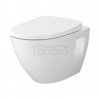 CERSANIT - Set 5905 - miska zawieszana MODUO PLUS OVAL CleanOn z deską SLIM WRAP duroplastowa antybakteryjna wolnoopadająca z funkcją łatwego wypinania  S701-725
